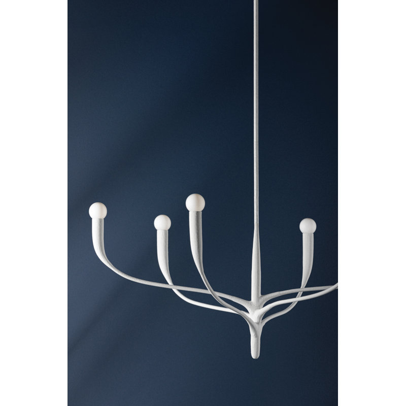 Labra 6 Light Chandelier, White Plaster