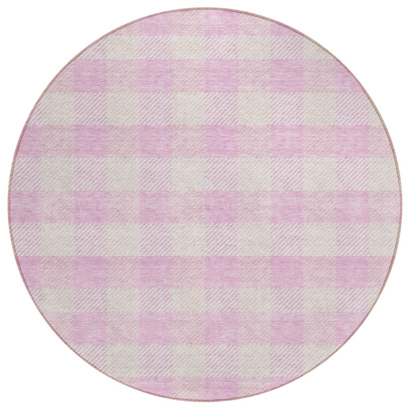 Colzie Checkered Indoor / Outdoor Rug, Round 8'