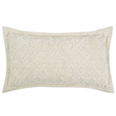 Ashton Collection 100% Cotton Chenille Tufted Pillow Sham with Medallion Pattern, Machine Washable Pillow Cover for All Season
