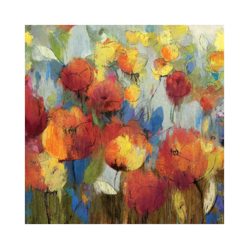 Meadow Flowers by Asia Jensen - Wrapped Canvas Painting, 45.72 cm H x 45.72 cm W x 1.91 cm D