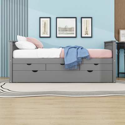 Twin Daybed with Drawers and Twin Trundle