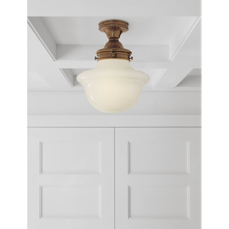 Chapman & Myers Edmond Flush Mount, Hand-Rubbed Antique Brass