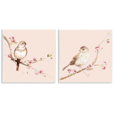 Sweetest Brown Birds Branch 2pc Wall Plaque Set, design by Lisa Wehmeyer