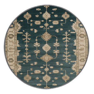 Machine Washable Overdyed Green Area Rug