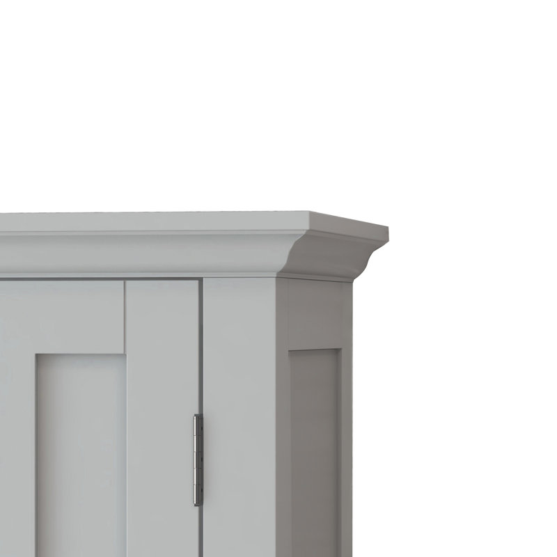Armoire de rangement haute pour salle de bain avec étagères, Gris