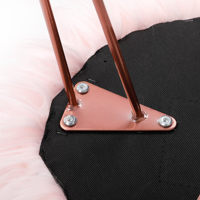 Repose-pieds standard rond de 14,5 po de largeur, Fausse fourrure rose
