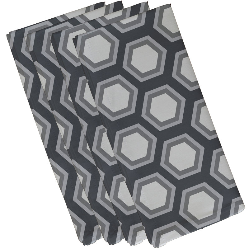 Ensemble de serviettes 4 pièces Alyrica, L 18 po x L 18 po, Gris foncé / gris pâle