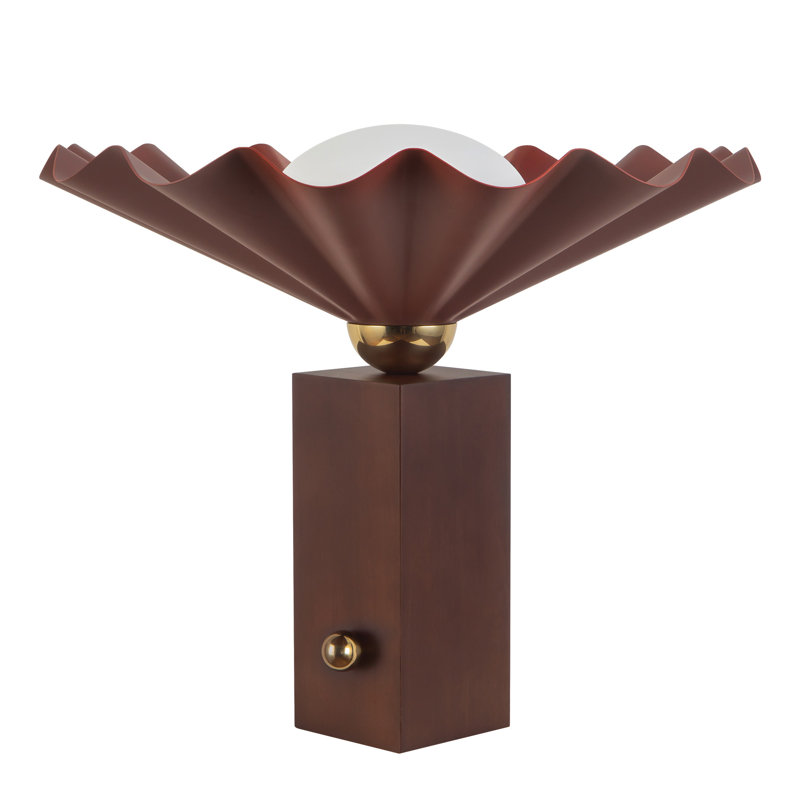 Furrow 14-in Red Table Lamp, Red