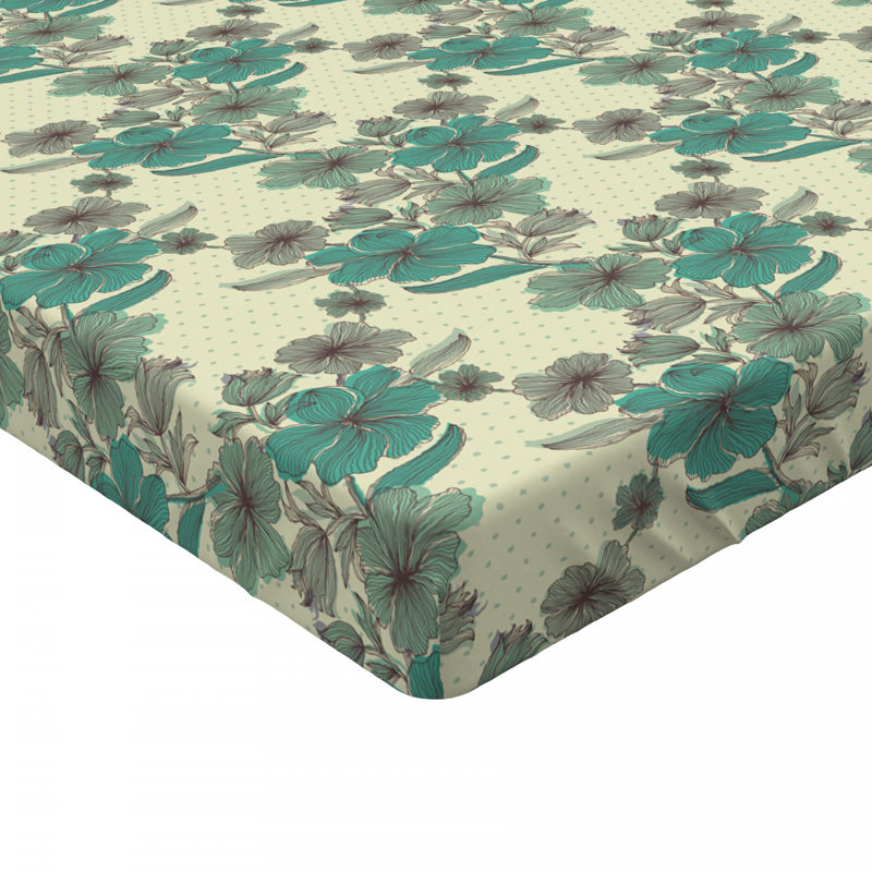 Microfiber Floral Fitted Sheet, Full Fitted Sheet