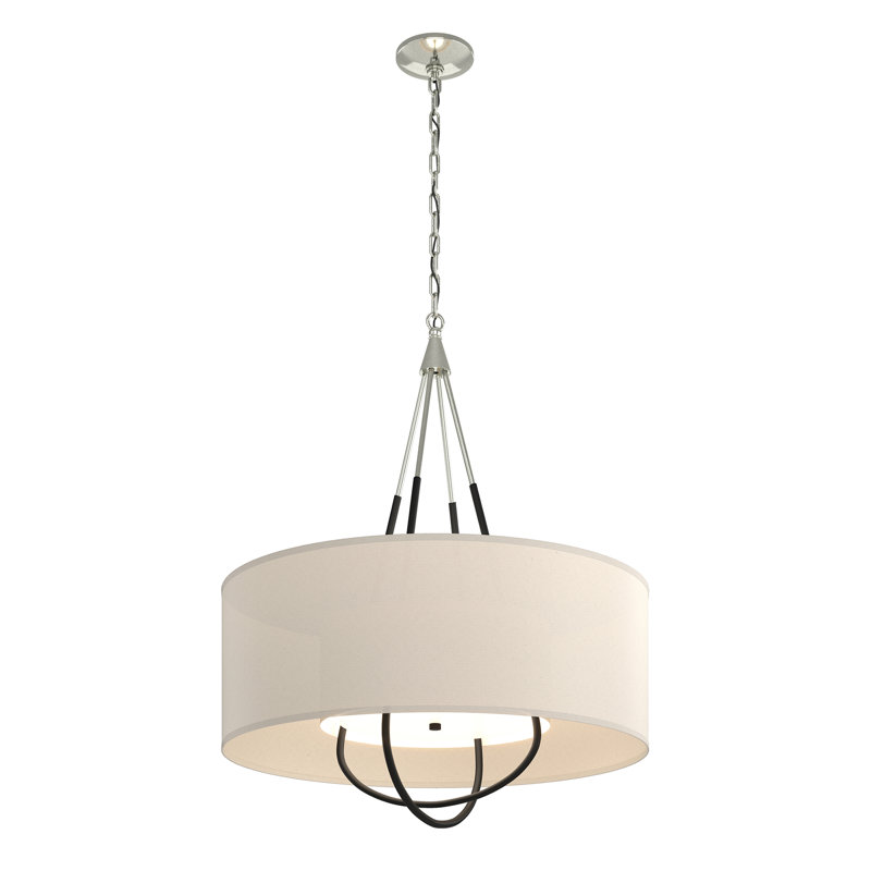 Loop 4 - Light Chandelier, Natural Anna, Sterling, Black
