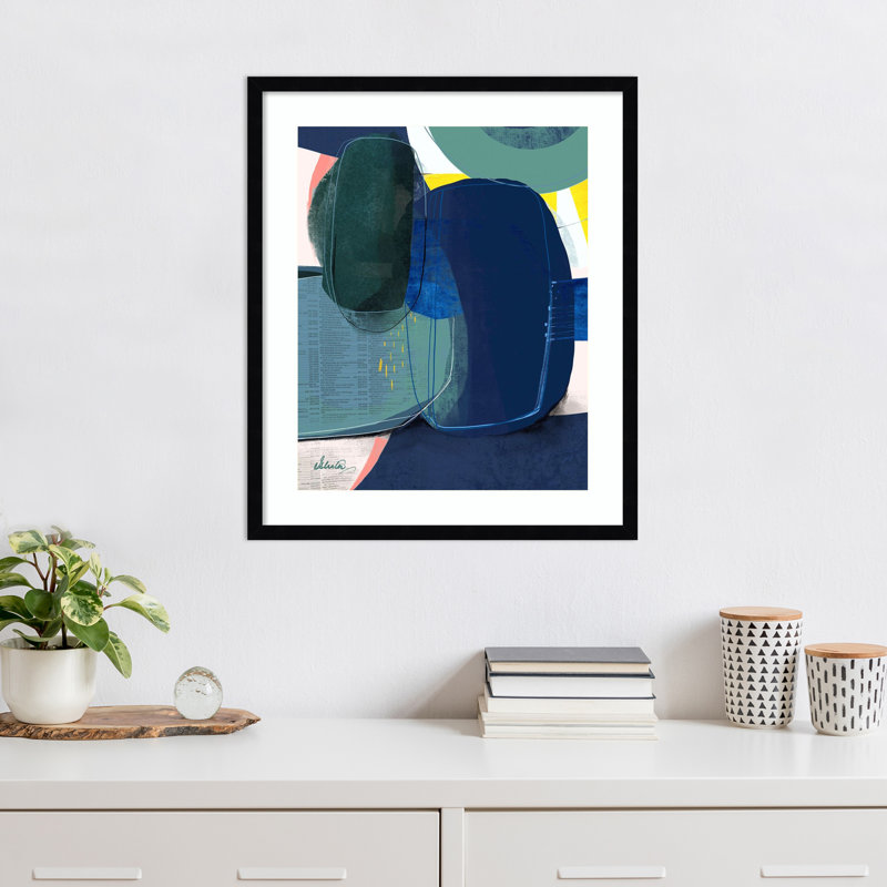«Green Fields 1» par Ishita Banerjee, impression sur bois encadrée, H 25 po x l 21 po
