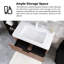 36 po W Meuble-lavabo autoportant en noyer avec lavabo blanc