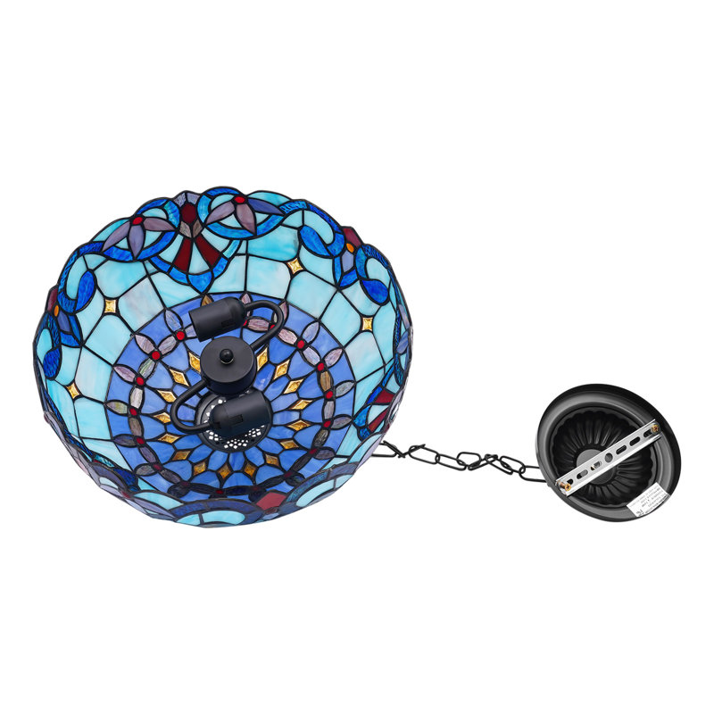 Luminaire suspendu en verre coloré à 2 lumières