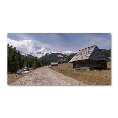 House In Mountains - Wrapped Canvas Print
