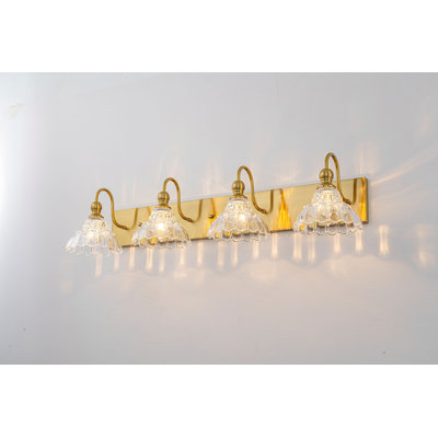 Textured Coffee Bronze Vanity Lights With Clear Glass Shade