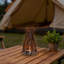 Lampe de table rustique de style feu de camp rustique avec son blanc