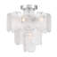Luminaire suspendu 5 lumières Bianca - Cristalline avec verres de type Piastra Bianca-142015213