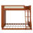 Bunk Bed With Chic Rattan Aesthetics, Bunk Bed Frame With Storage Bookshelf And LED Lighting-904871352