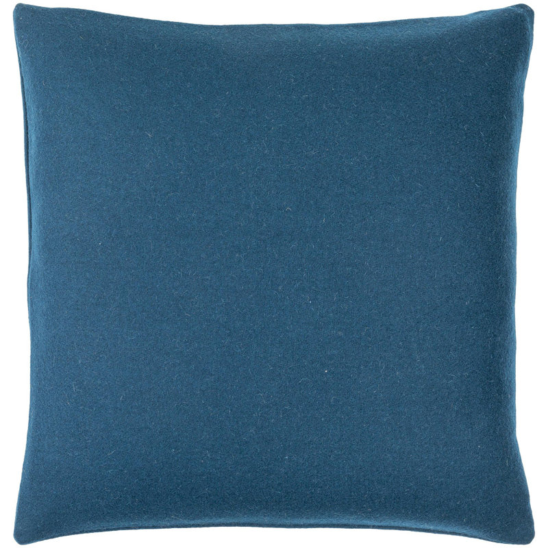 Alcona Wool Blend Throw Pillow, Teal, Pillow Cover Only - No Insert, 18" x 18"