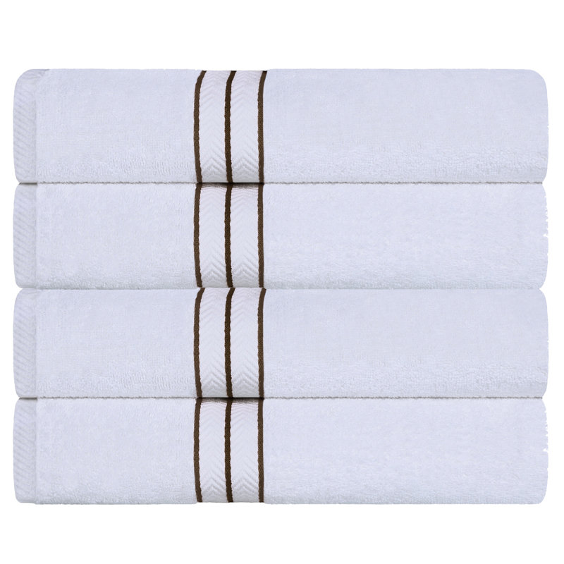Josann Turkish Cotton Ultra-Plush Solid 4 Piece Bath Towel Set, Latte