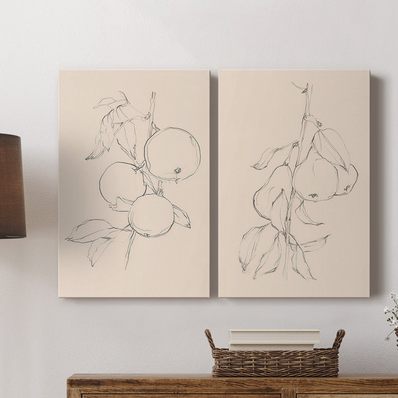 «Fruit Contour Study I», toile tendue avec châssis - Prêt à accrocher