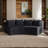Corduroy Curved Sectional Sofa With Four Pillows,2 Modules-1680643387