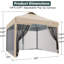 Pavillon de jardin d'extérieur 10 x 10 avec moustiquaire, tente à moustiquaire escamotable pour le camping, cour arrière