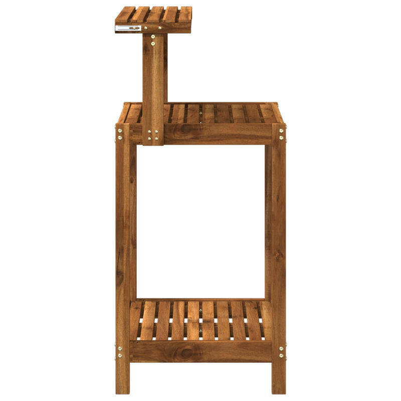 Solid Wood Potting Bench, Walnut, 48.5cm W