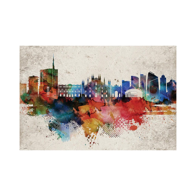 Milan Abstract Skyline by WallDecorAddict - Wrapped Canvas Print, 66.04 cm H x 45.72 cm W
