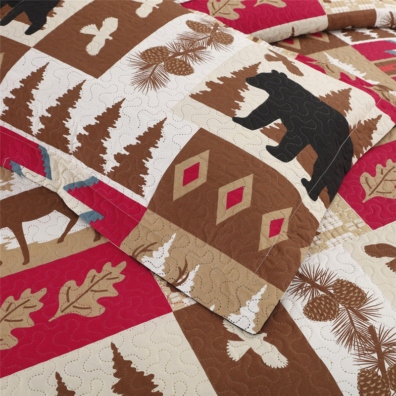 Valcour Animal Print Coverlet Set, Queen Quilt + 2 Standard Shams