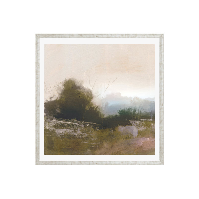 «Spring Farm» par Dan Hobday Art, Oui, Papier avec cadre argenté, H 36 po x l 36 po x P 0,75 po