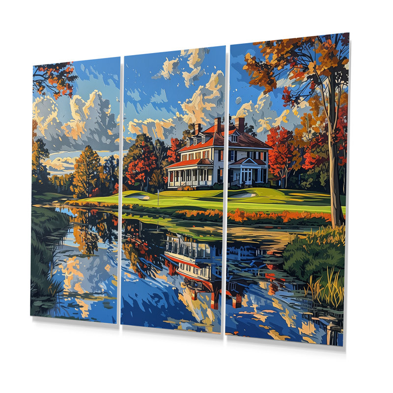 Ensemble de salon mural Autumn Country Club Charm I, Métal métal, H 28 po x l 36 po x P 1 po