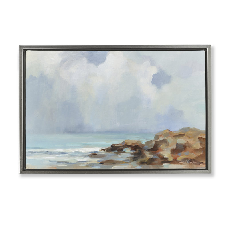  «Morning at Stone Beach» par Silvia Vassileva, Cadre flottant gris lustré, H 21 po x l 31 po