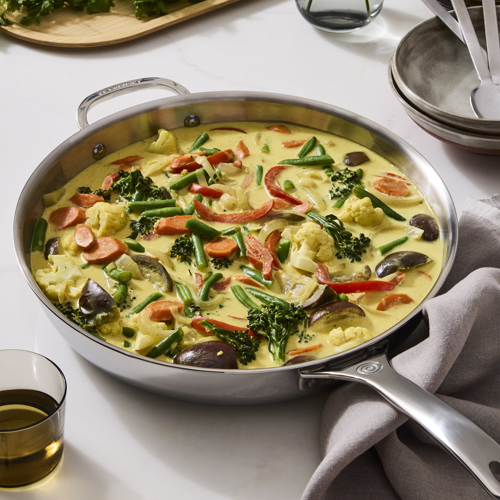 Le Creuset Stainless Steel Deep Fry Pan, 12.5" Diameter