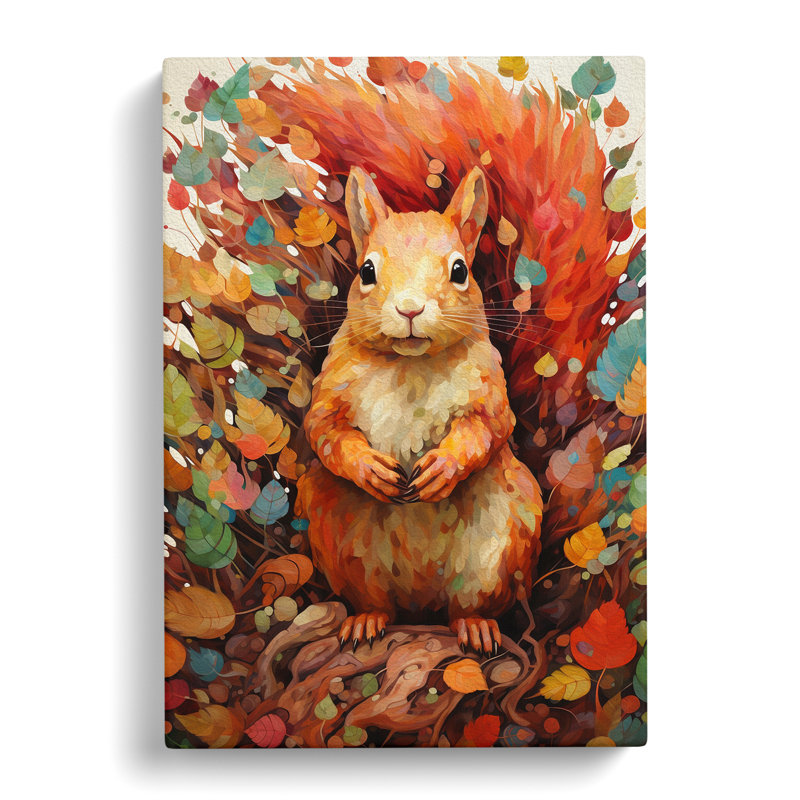 Squirrel Colour Field - No Frame Print, 50cm H x 35cm W x 3cm D
