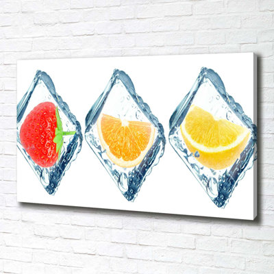 Fruit In Cubes - Wrapped Canvas Print