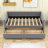 Twin Upholstered Daybed with Backrest and Drawers-365920224