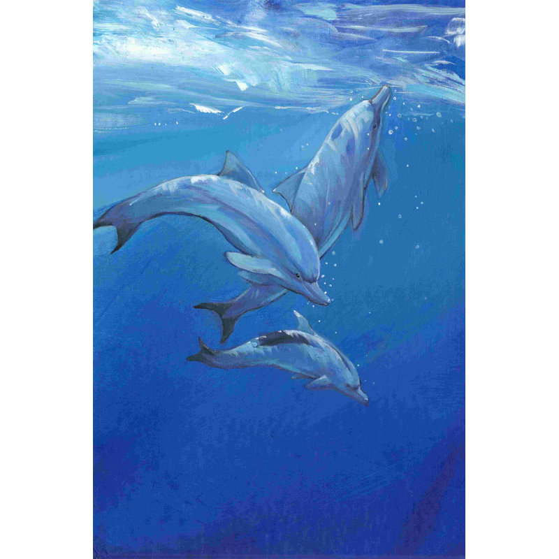 Under Sea Dolphins, H 18 po x l 12 po