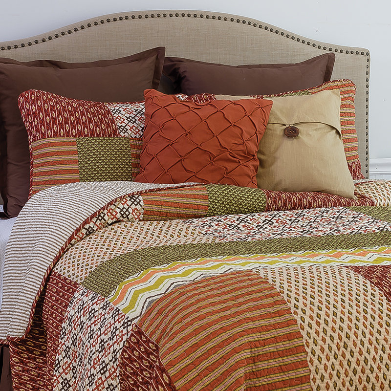 Gillen Cotton Patchwork Quilt, Twin Quilt + 1 Sham