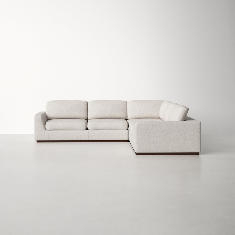 Berger Upholstered L-Shaped Sectional Symmetrical, Aldred Silver-Aged Sienna