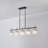 Harlune 5 - Light Black Glass Kitchen Island Linear Pendant-853732152-853732102
