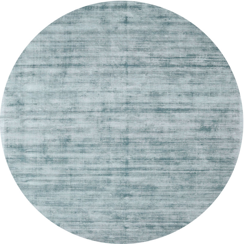 Tapis contemporain bleu ciel, Rond 7 pi