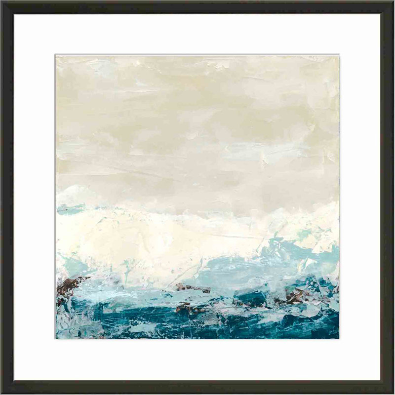 «Coastal C Courants II» par June Erica Vess - peinture encadrée, H 36 po x l 36 po, Noir