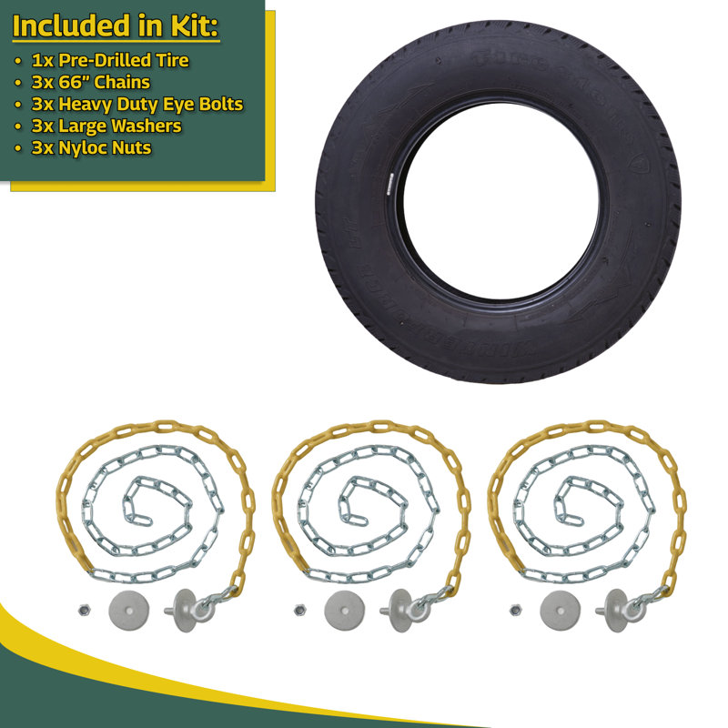Tire Swing with Chains and Hooks