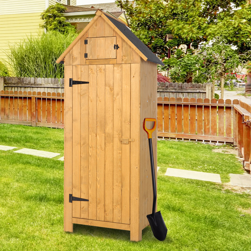 Fir 5.9 ft. W x 2.5 ft. D Solid Wood Storage Shed, Natural