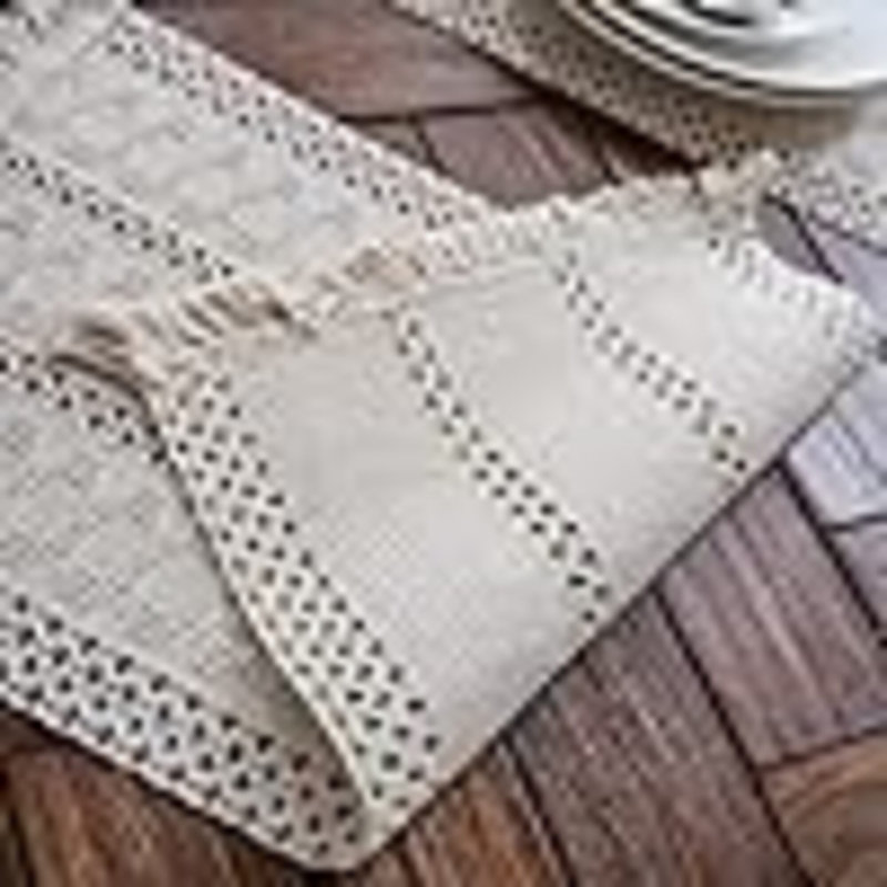 Macrame Table Runner Boho Table Runners With Tassels Hand Woven Cotton Table Runner Rustic Farmhouse Table Runners For Bohemian Kitchen Dining Table(12X71in)