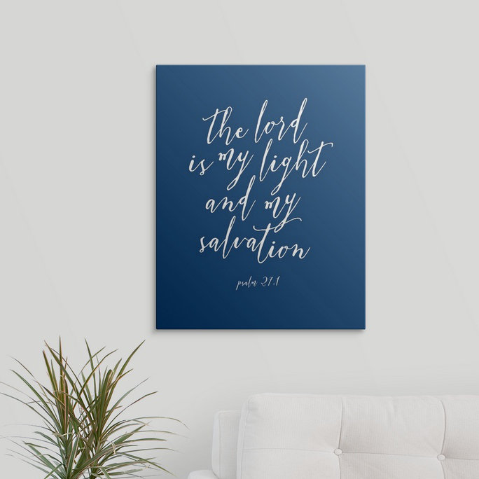« psalm 27:1-scripture art », art textuel, H 20 po x l 16 po x P 1,5 po, Toile