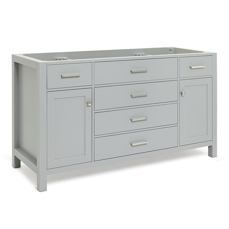 Base de meuble-lavabo double Petrel, gris