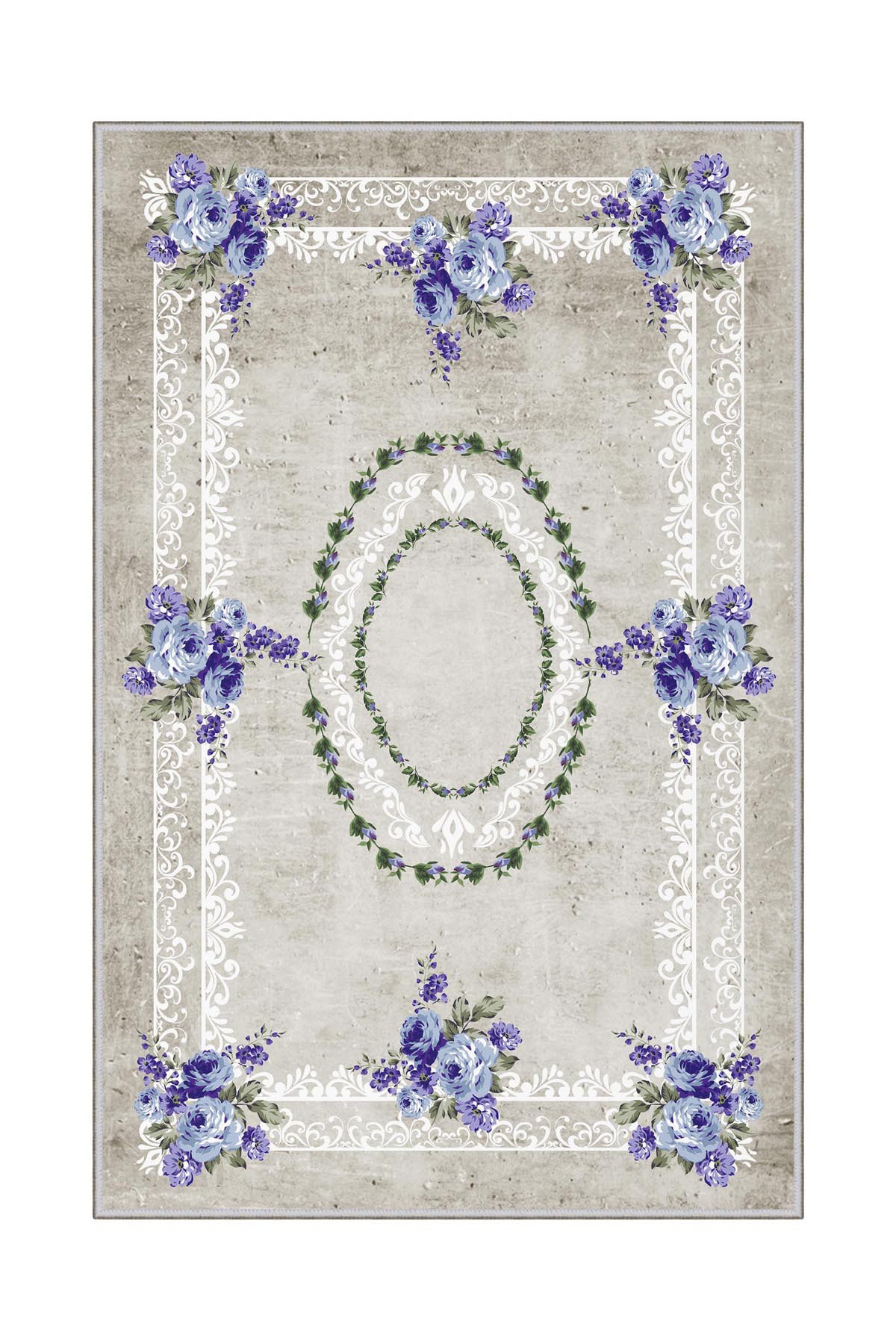 Machine Made Polyester Rugs East Urban Home Babbie Floral Machine Made Polyester Area Rug in Gray ...
