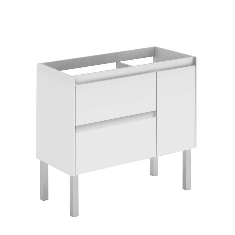 Ambra 35.1'' W Single Bathroom Vanity Base, Matte White
